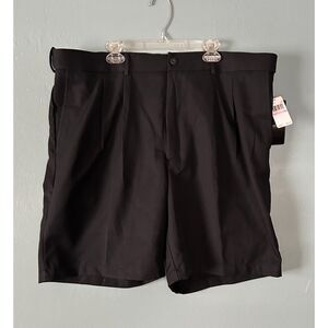 NWT PGA Tour men's black golf shorts pleated front size 38 inseam 8.5
